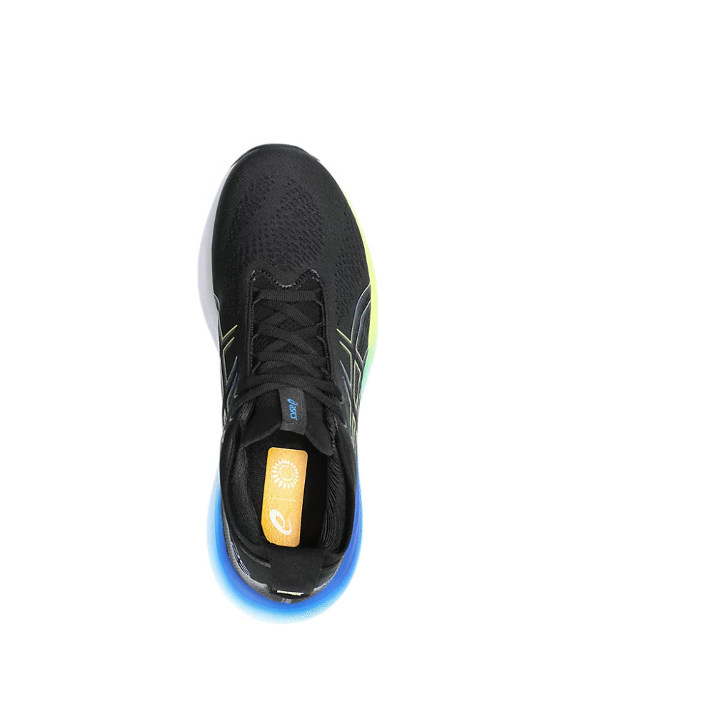 Men's GEL-NIMBUS 25, Black/Glow Yellow, Running Shoes