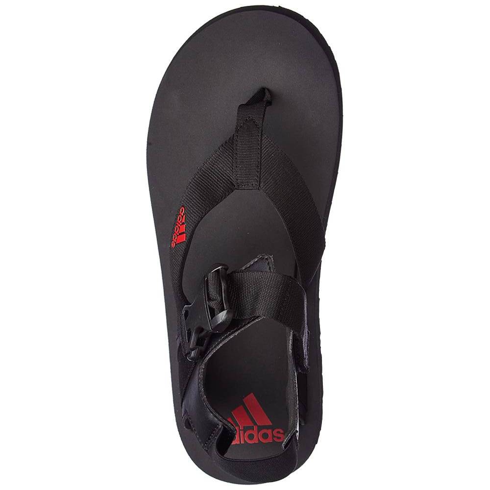 Adidas Men's Sub Avior Sandal (Core Black/Better Scarlet)