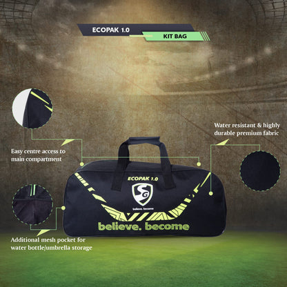 SG Ecopak 1.0 Cricket Kit Bag (Black/Green)