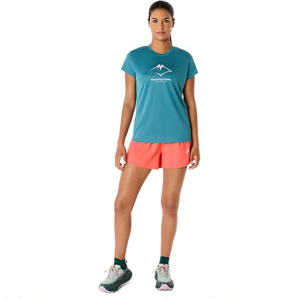 ASICS Women's Fujitrail Logo SS Top (Blue)