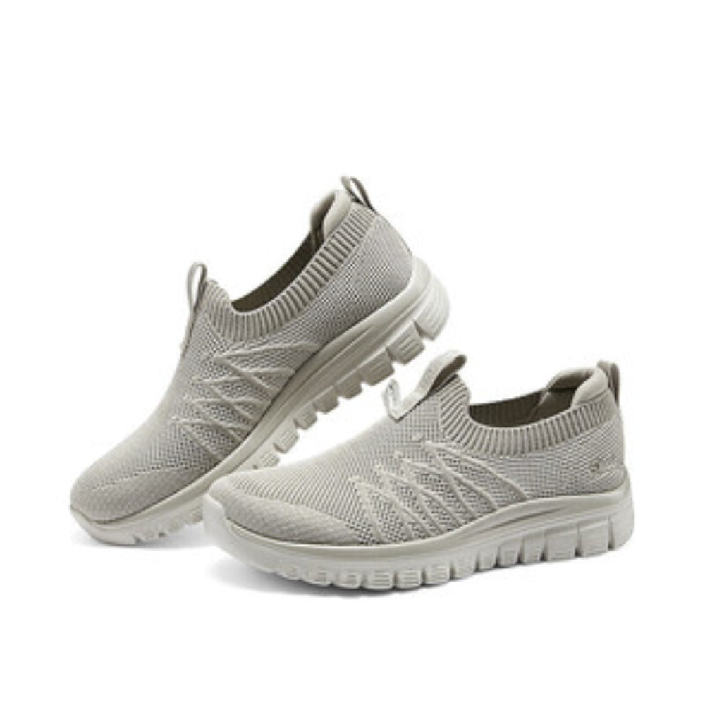 SKECHERS Women's Graceful Good Vibe Running Shoe (Taupe)