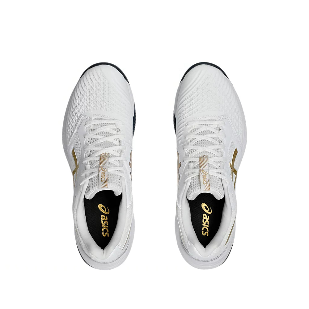 ASICS Men's Netburner Ballistic FF3 Badminton Shoe (White/Pure Gold)