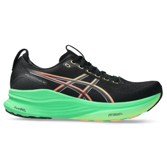 ASICS Men's Gel-Kayano 32 Running Shoe (Black/Vital Green)