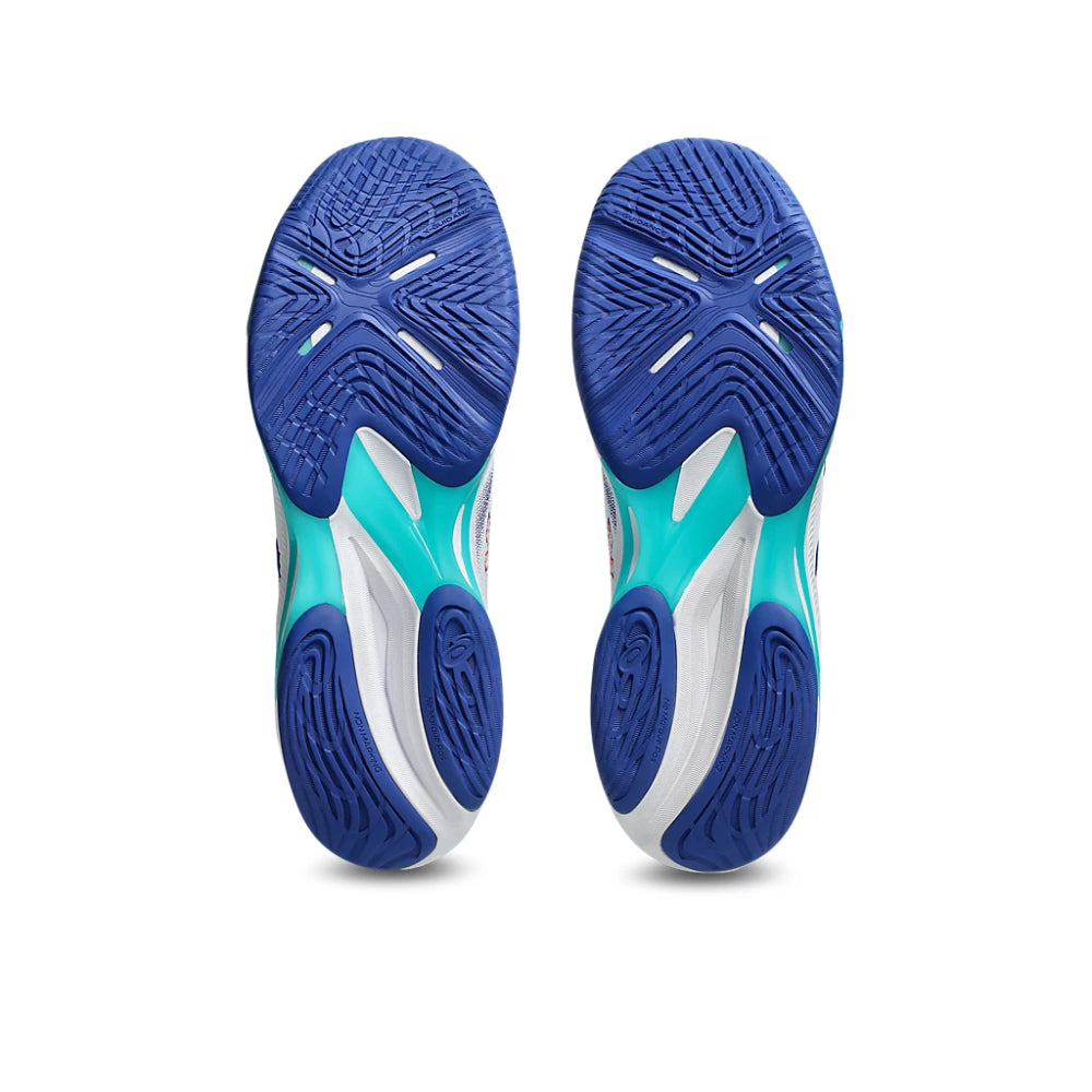 ASICS Men's Netburner Ballistic FF 4 Badminton Shoe (White/Blue)