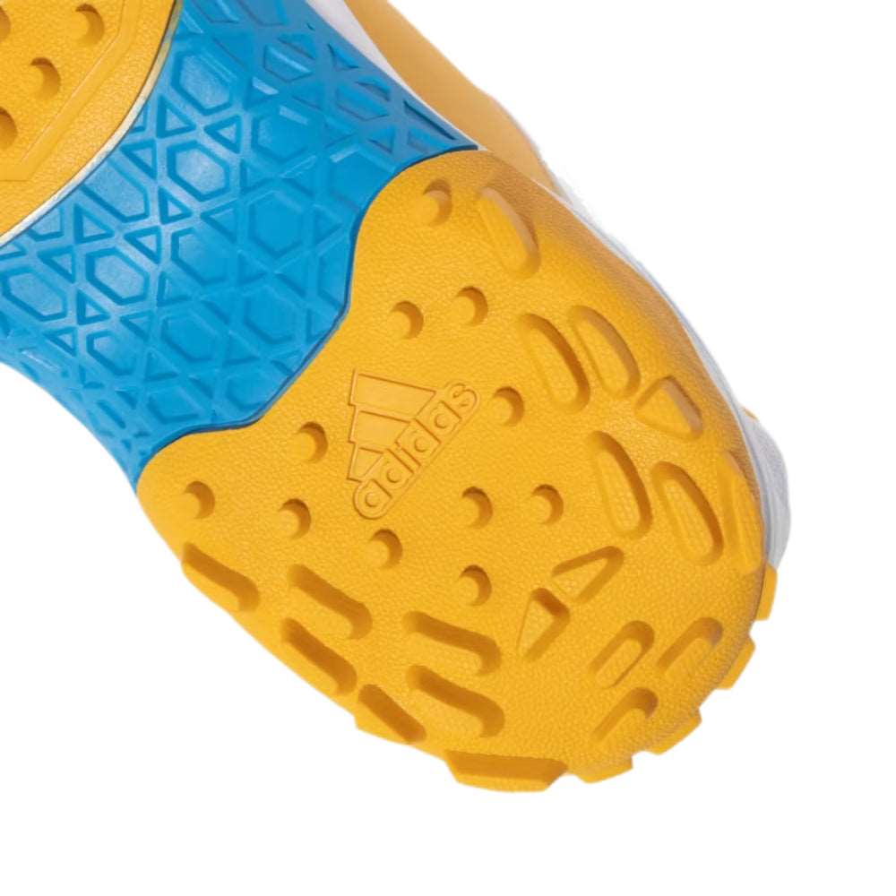 Adidas Men's Crinu 23 Cricket Shoe (Cloud White/Pulse Blue/Preloved Yellow)