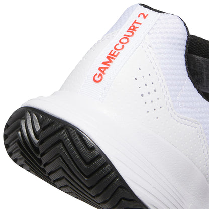 Adidas Men's Gamecourt 2 Tennis Shoe (Cloud White/Lucid Red/Core Black)