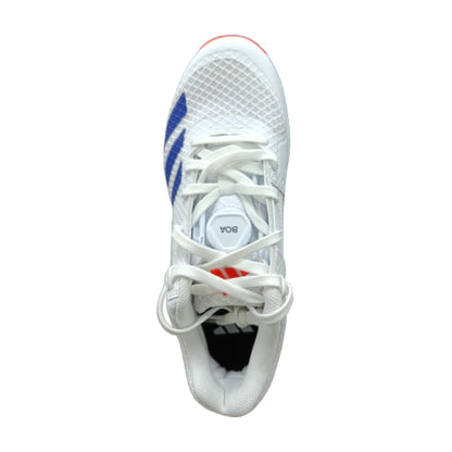 Adidas Men's Adipower Vectorid 20 Cricket Shoe (White/Lucid Blue/Solar Red)