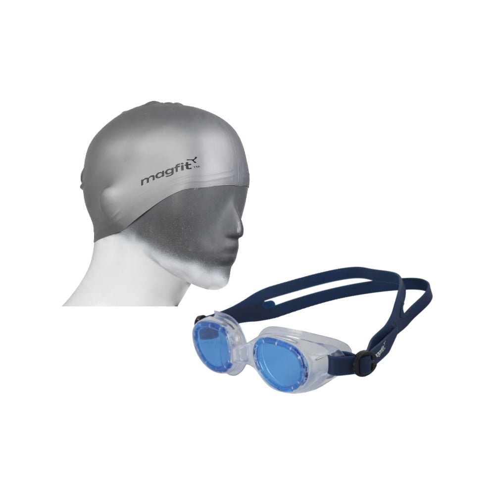 Latest MagFit  Storm Swimming Goggle &  Plain Silicone Swimming Cap