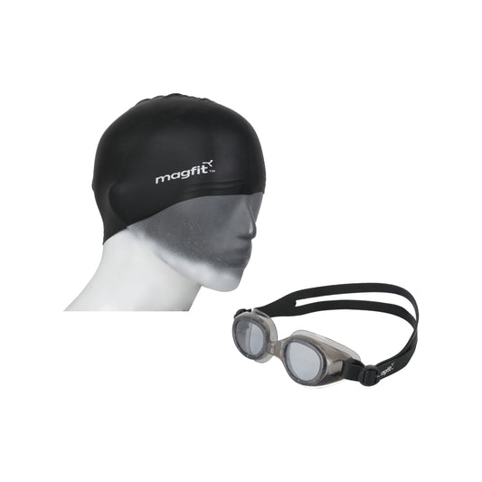 Best MagFit  Storm Swimming Goggle &  Plain Silicone Swimming Cap