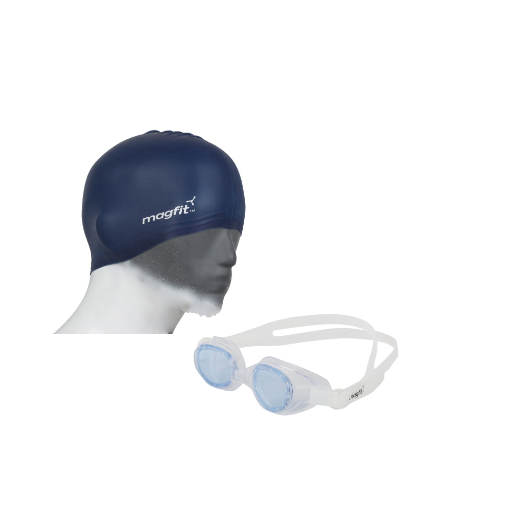 Top MagFit  Storm Swimming Goggle &  Plain Silicone Swimming Cap