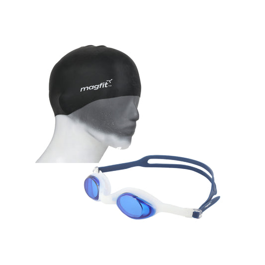 Comfort Fit MagFit  Elite Swimming Goggle & Long Hair Swimming  Cap