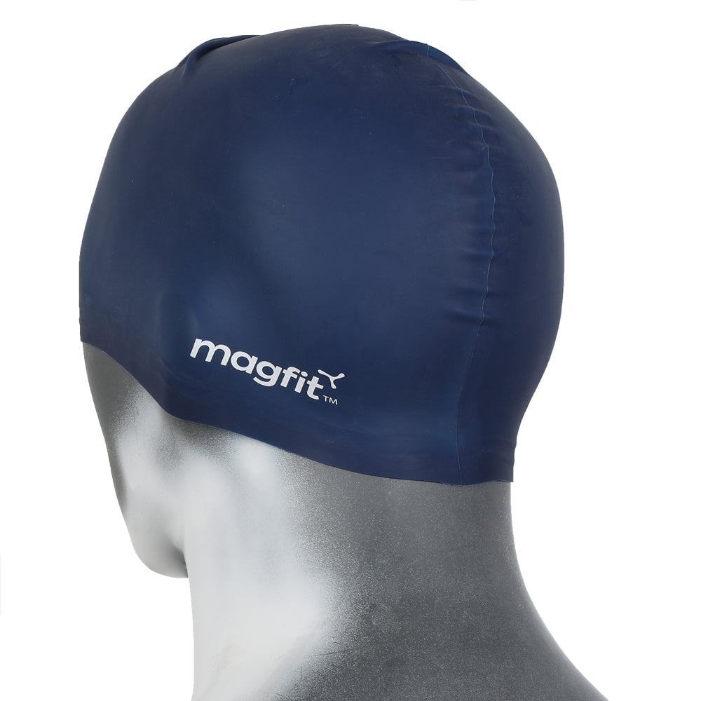 2024 best MagFit Plain Silicone Swimming Cap (Blue)