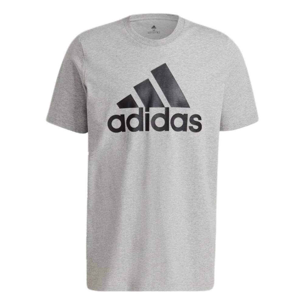 Adidas Men's Essentials Big Logo Tee (Medium Grey Heather/Black)