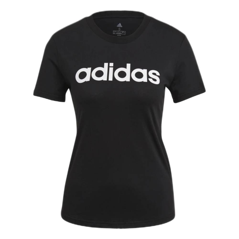 Adidas Women's Loungewear Essentials Slim Logo Tee (White/Black)