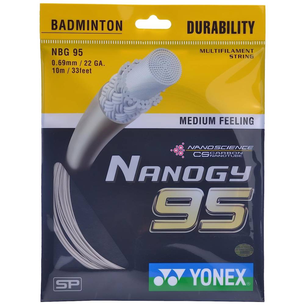 YONEX Nanogy 95 Badminton String (Silver Grey)