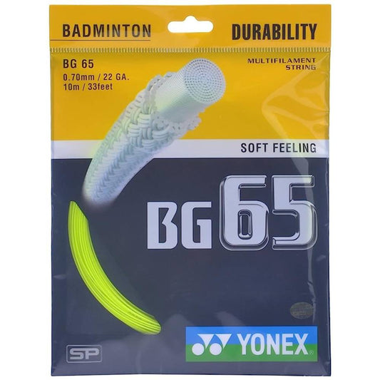 YONEX BG 65 Badminton String (Yellow)