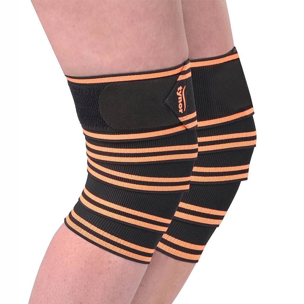 TYNOR Weight Lifting Knee Wrap (Orange)