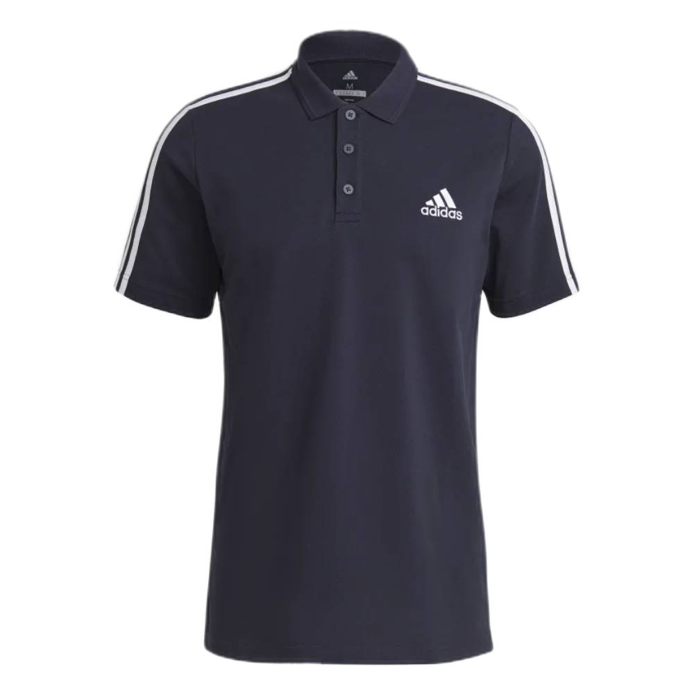 Adidas Men's 3-Stripes Pique Polo Shirt (Legend Ink/White)