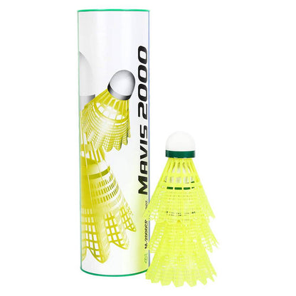 YONEX Mavis 2000 Nylon Badminton Shuttle Cock (Yellow) (Pack Of 06)