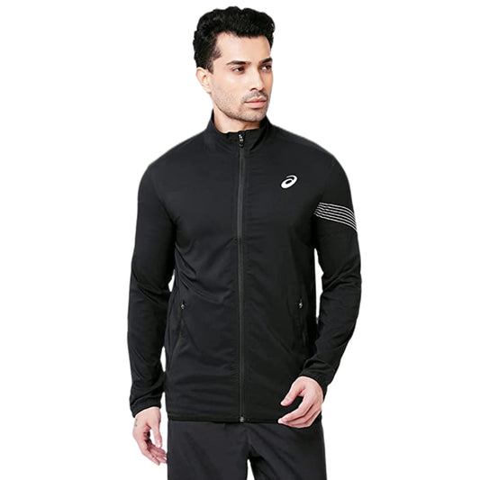 asics latest pattern woven black jacket