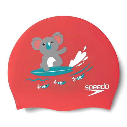 Speedo Slogan Print Junior Swimming Cap (Pink)