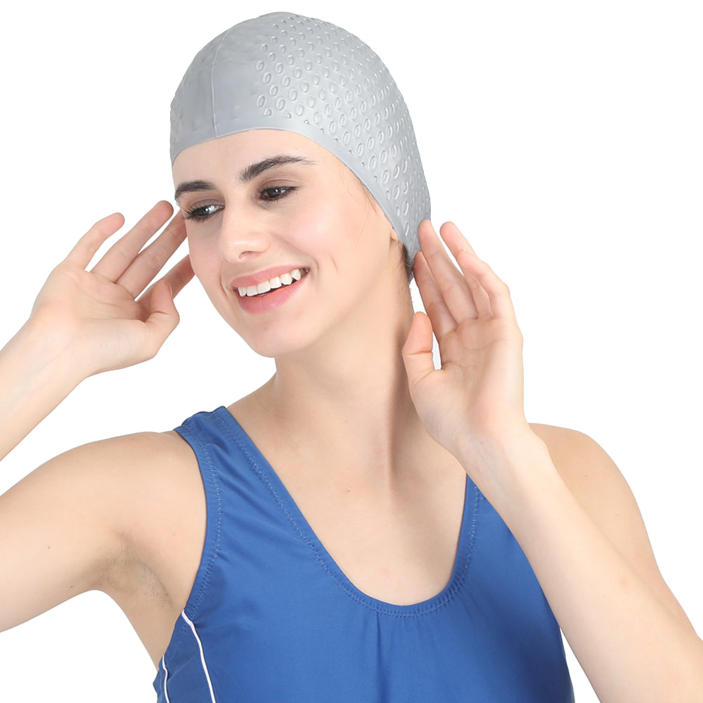 2024 most Recommended  MagFit Bubble Swimming Cap (Silver)