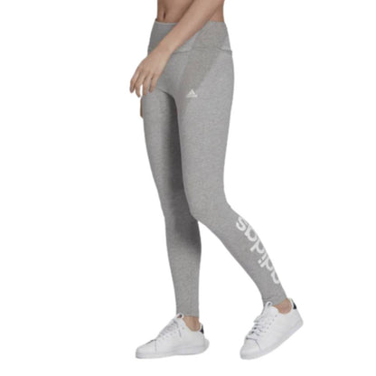 Adidas Women's Essentials High Waist Logo Legging (Medium Grey Heather/White)