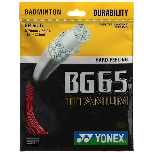 YONEX BG 65 Titanium Badminton String (Red)