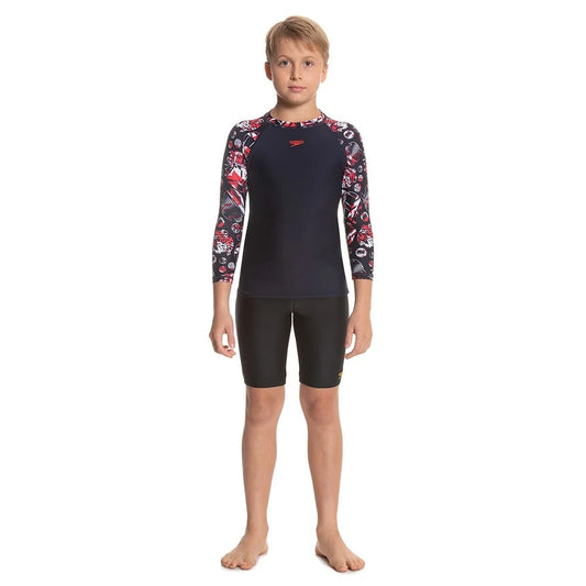 Trending Speedo Boy Glitchamp Allover Long Sleeve Suntop 