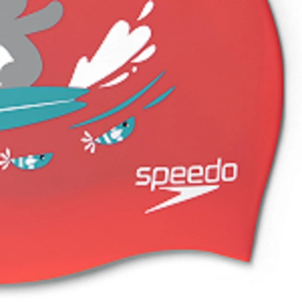 Speedo Slogan Print Junior Swimming Cap (Pink)