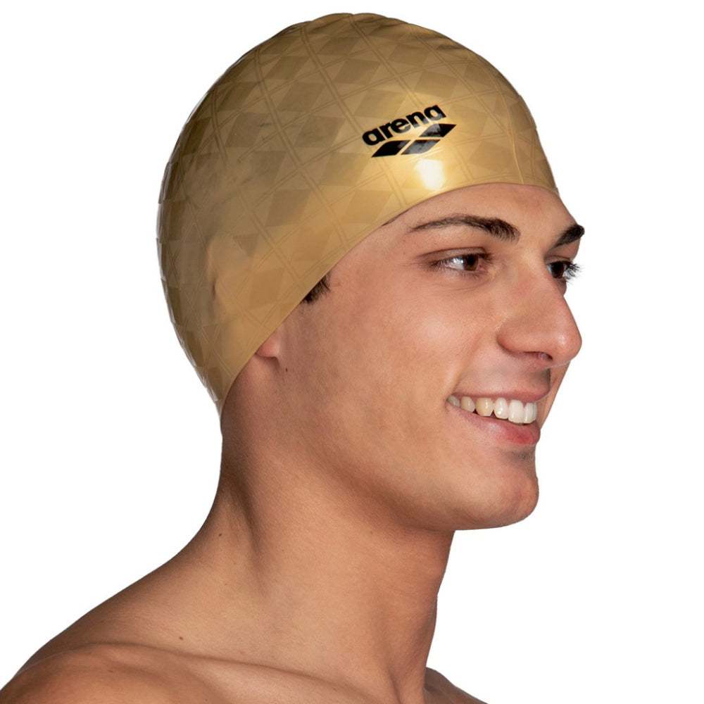ARENA Adult Iconic Team Stripe Swimming Cap (Gold 50th)
