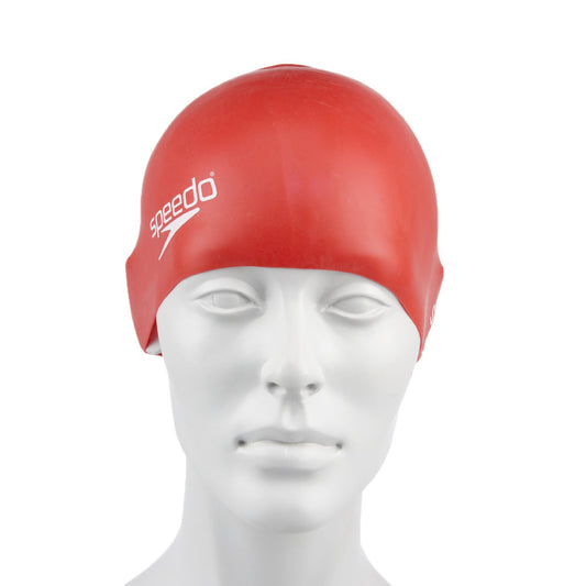 Speedo Junior's Moulded Silicon Swimming Cap (Red)