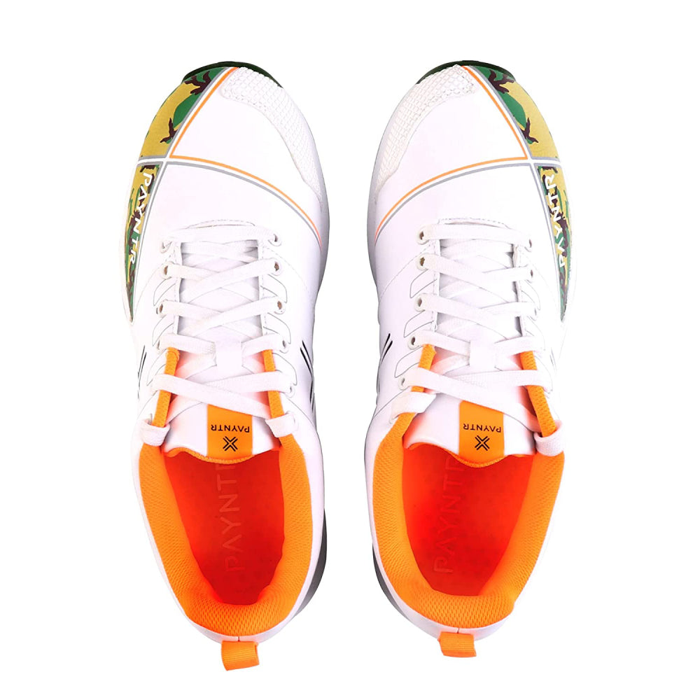 Latest Model PAYNTR Men Rubber Spike White,Camo Cricket Shoe