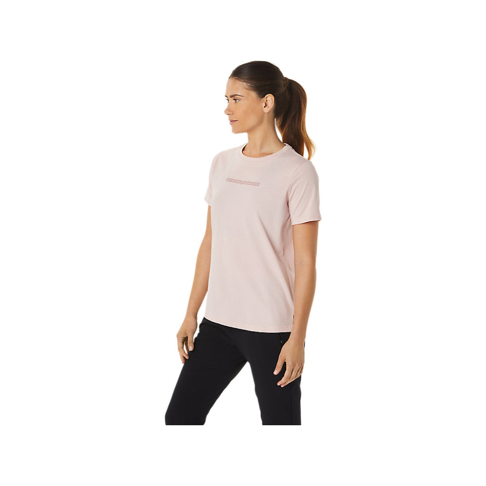 asics stretch fabric logo graphic top