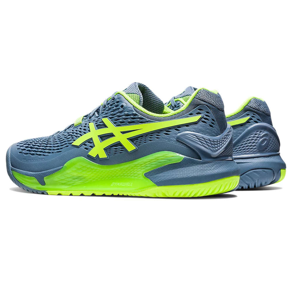  asics Gel-Resolution 9 latest tennis Steel Blue,Hazard Green Shoes