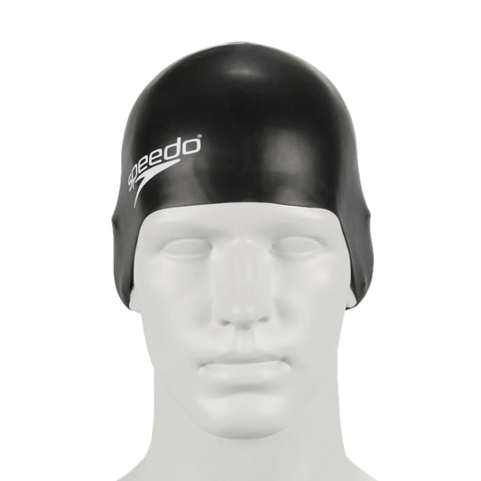 Speedo Junior's Moulded Silicon Swimming Cap (Black)