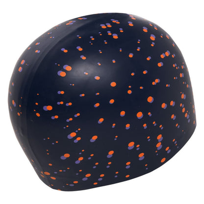 ARENA Adult Poolish Moulded Swimming Cap (Blue/Orange Dots)