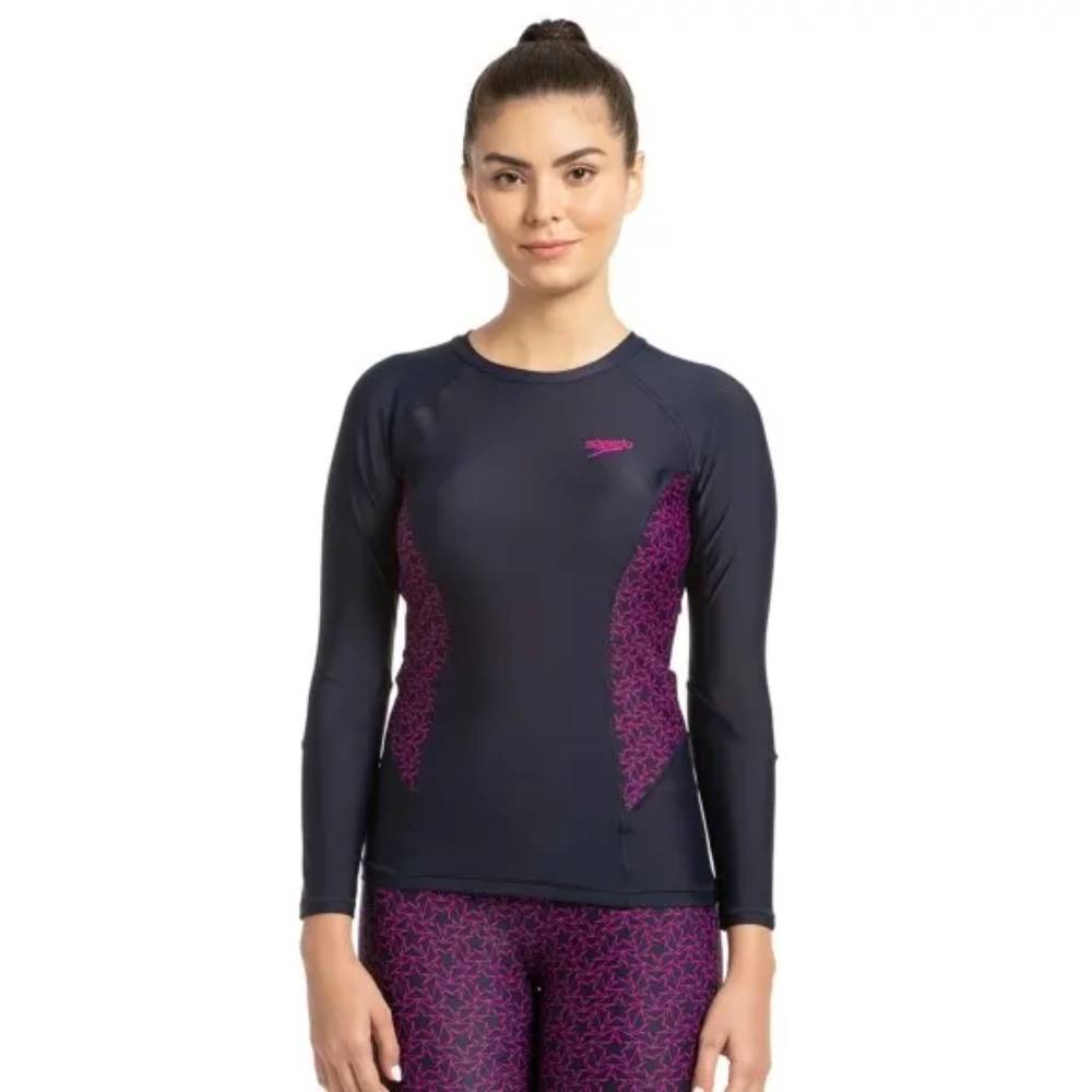 Recommended Speedo Women Boomstar AOP Long Sleeve Suntop