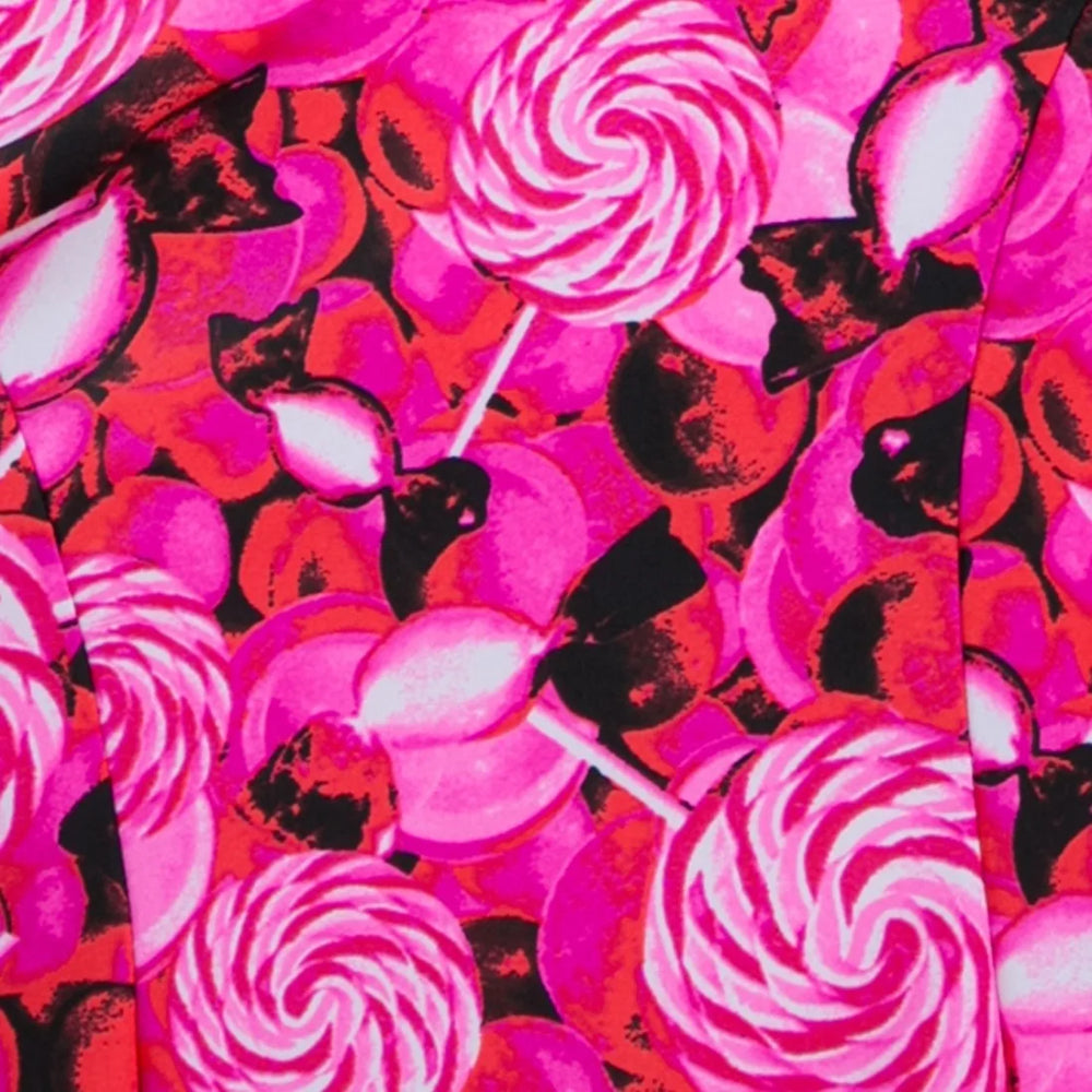 Speedo Girl's Astrofizz Allover Print Racerback Swimdress with Boyleg (Lava Red/Electric Pink/Black)