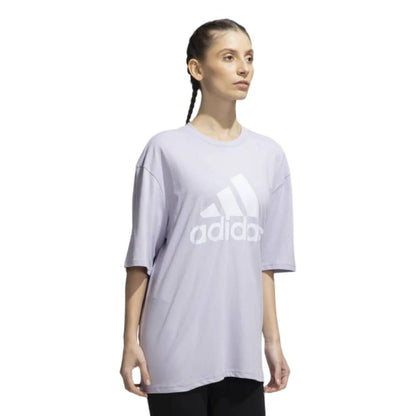 Adidas Women's Big Logo BF Tee (Silver Dawn/White)