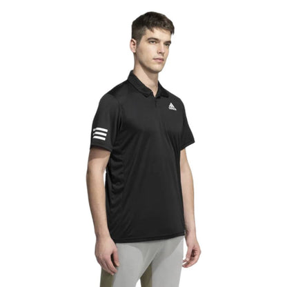 Adidas Men's 3-Stripes Club Polo Shirt (Black/White)