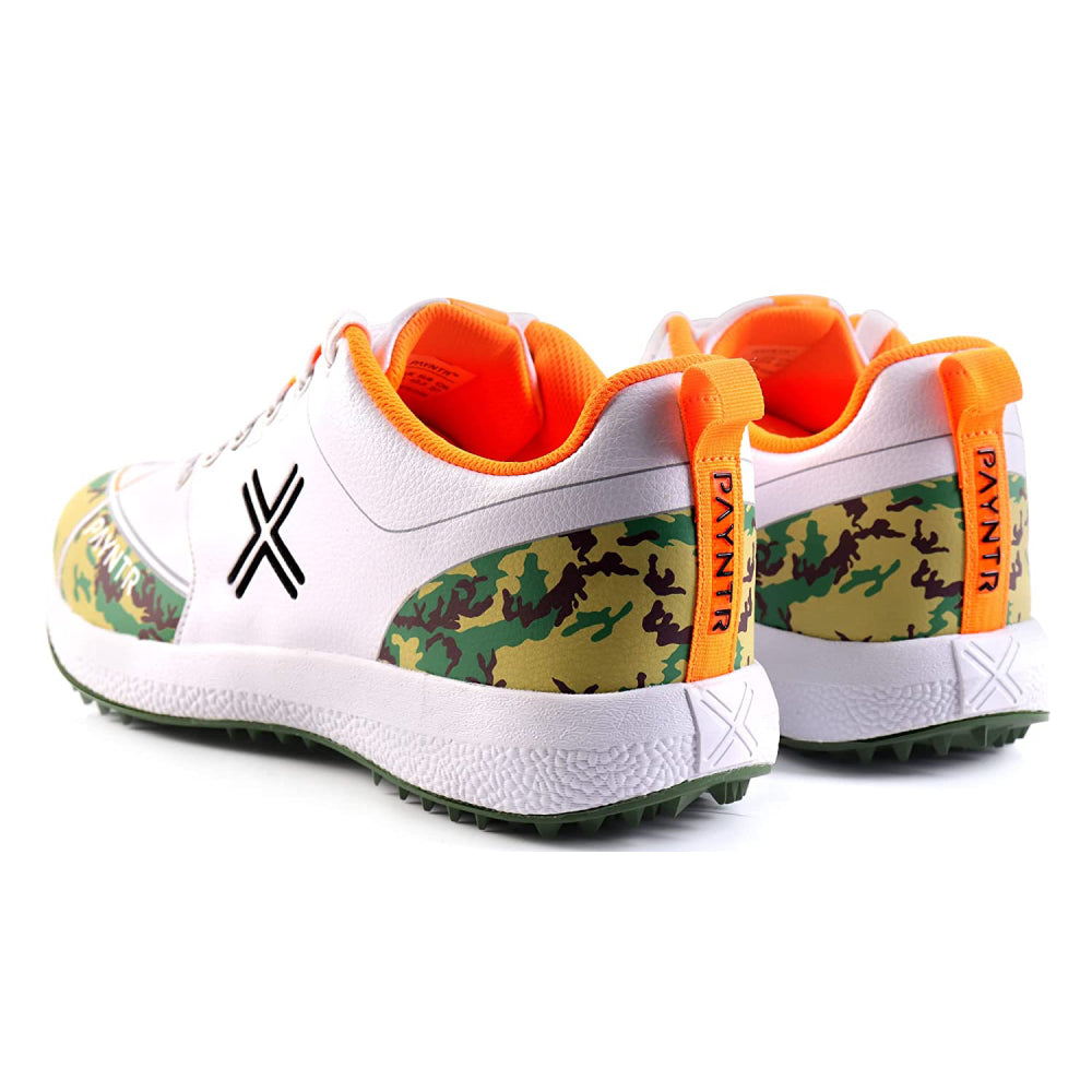 Best Quality PAYNTR Men Rubber Spike White,Camo Cricket Shoe