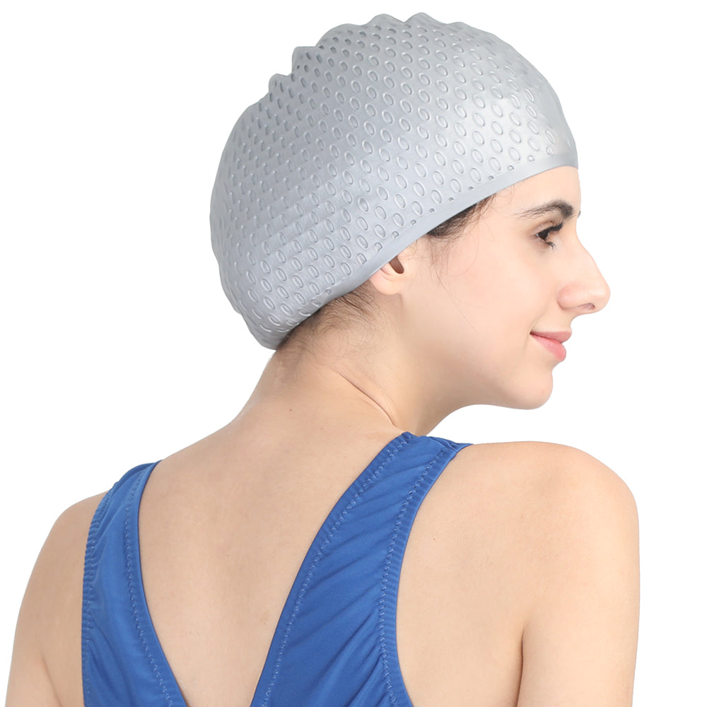 New  MagFit Bubble Swimming Cap (Silver)