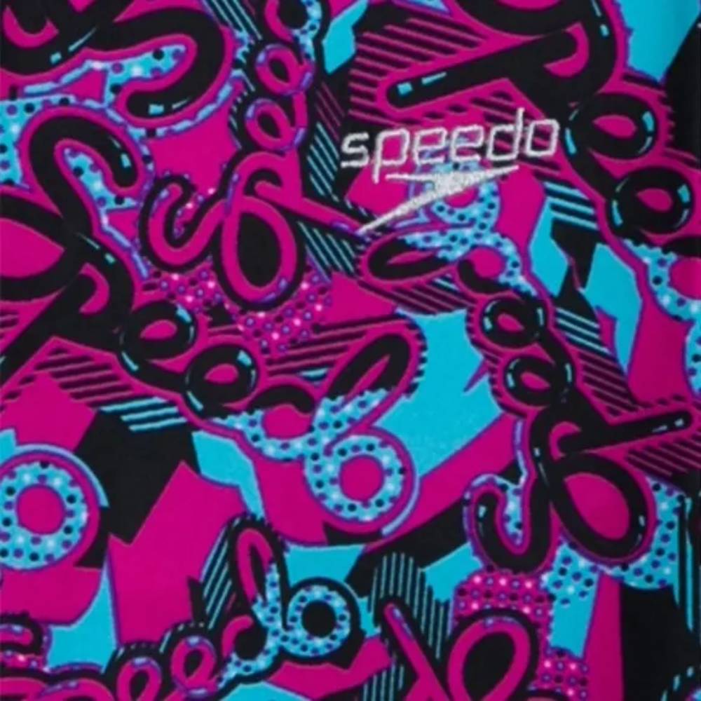 Speedo Girl's Astrofizz Allover Swim Capri (Electric Pink/Light Adriatic/Black/White)