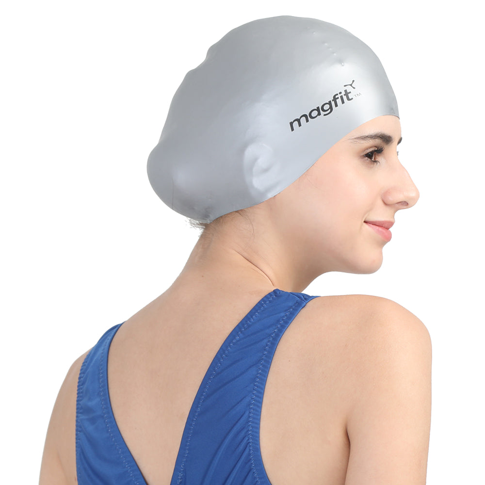 Recommended  MagFit Long Hair Swimming Cap (Silver)