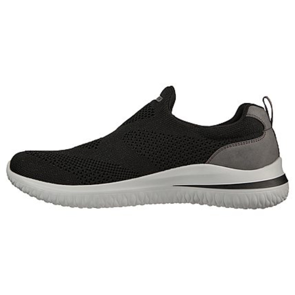 skechers men sporty casual delson 3.0 fairfie black running shoe