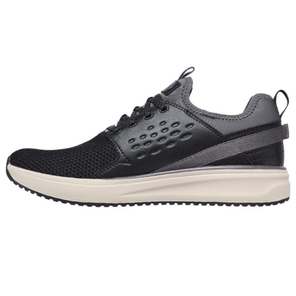 SKECHERS Men's Crowder-Colton Running Shoe (Black/Gray)