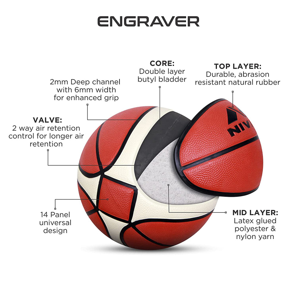 Nivia Engraver Basketball (Brown/Cream)