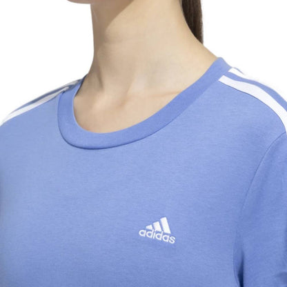 Adidas Women's 3 Stripes Tee (Blue Fusion/White)