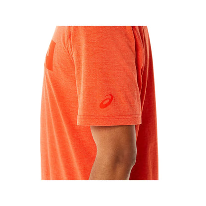 ASICS Men's Print Short Sleeve Top (Cherry Tomato Heather)